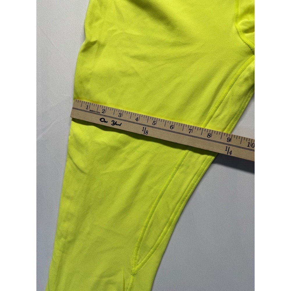 Lululemon Align High Rise Cropped Leggings Womens 12 Neon Yellow Yoga Athleisure - Picture 4 of 8